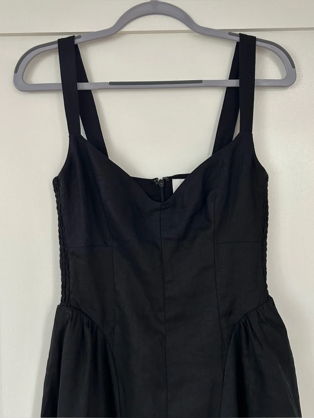 NWT New Reformation Birdie Linen Dress Black Size 4